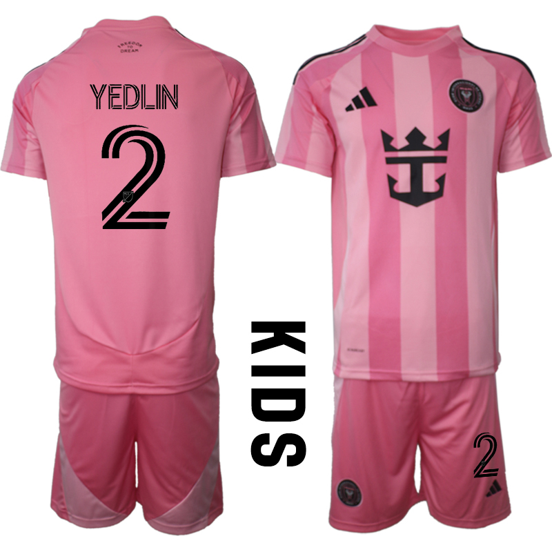 Youth 2025-2026 Club Inter Milan CF home Pink #2 Soccer Jersey